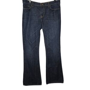 David Kahn Womens Mid Rise Dark Wash Flare Leg Denim Jeans 31 Style 3782